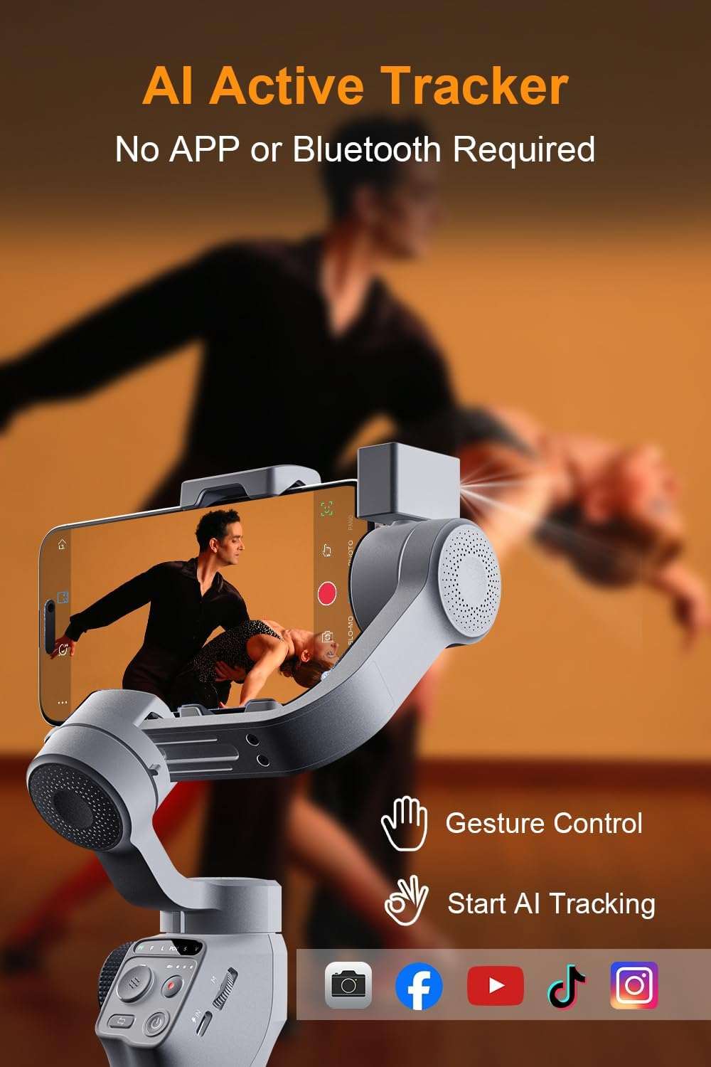 AI Tracking Gimbal Stabilizer for Smartphone Smartphone Gimbals - Tophatter Daily Deals