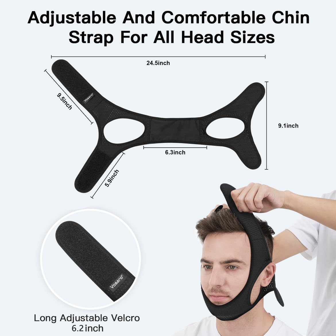 Anti Snoring Chin Strap Breathable Sleep Apnea Aid 2025 - Tophatter Daily Deals