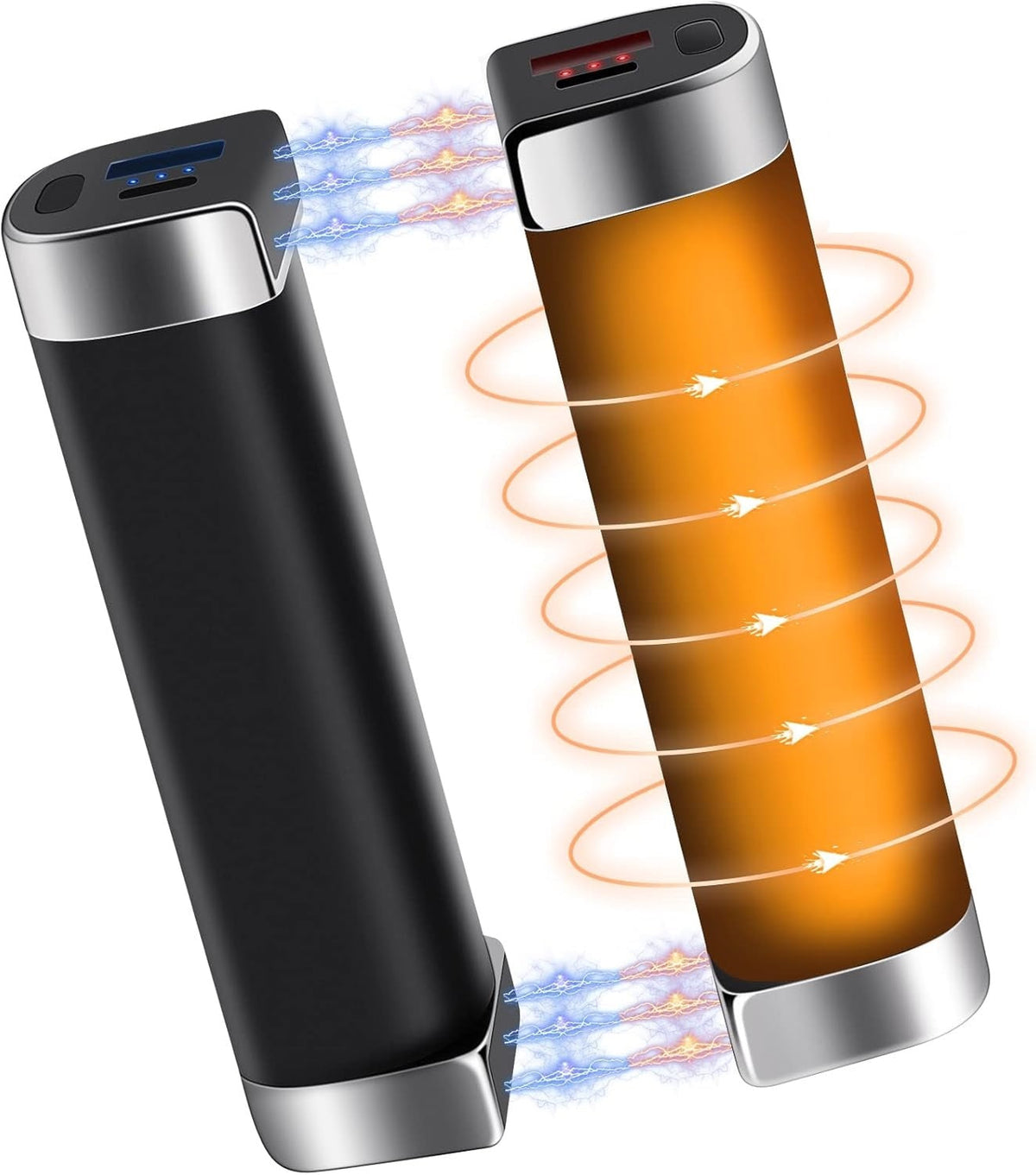 2 Packs Split-Magnetic Electric Reusable Handwarmer, 10000mAh & 360° Heating MAX 15 Hrs Warmth & 3 Levels Temp Portable USB Power Bank Health & Wellness - Tophatter Daily Deals