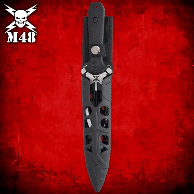 M48 Tsunami Fixed Blade With Vortec Sheath | Twist Blade Design-GS96 - Tophatter Daily Deals
