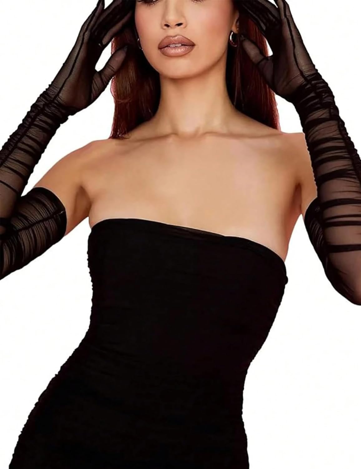 1920s Long Sheer Gloves Tulle Mesh Gloves Accessories - Tophatter Daily Deals