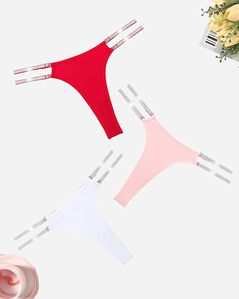 Low Waist Brazilian Tanga Panties 3 Pcs-2 Lingeries-panties - Tophatter Daily Deals