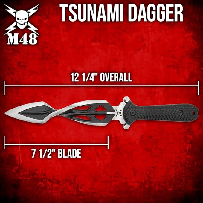 M48 Tsunami Fixed Blade With Vortec Sheath | Twist Blade Design-GS96 - Tophatter Daily Deals