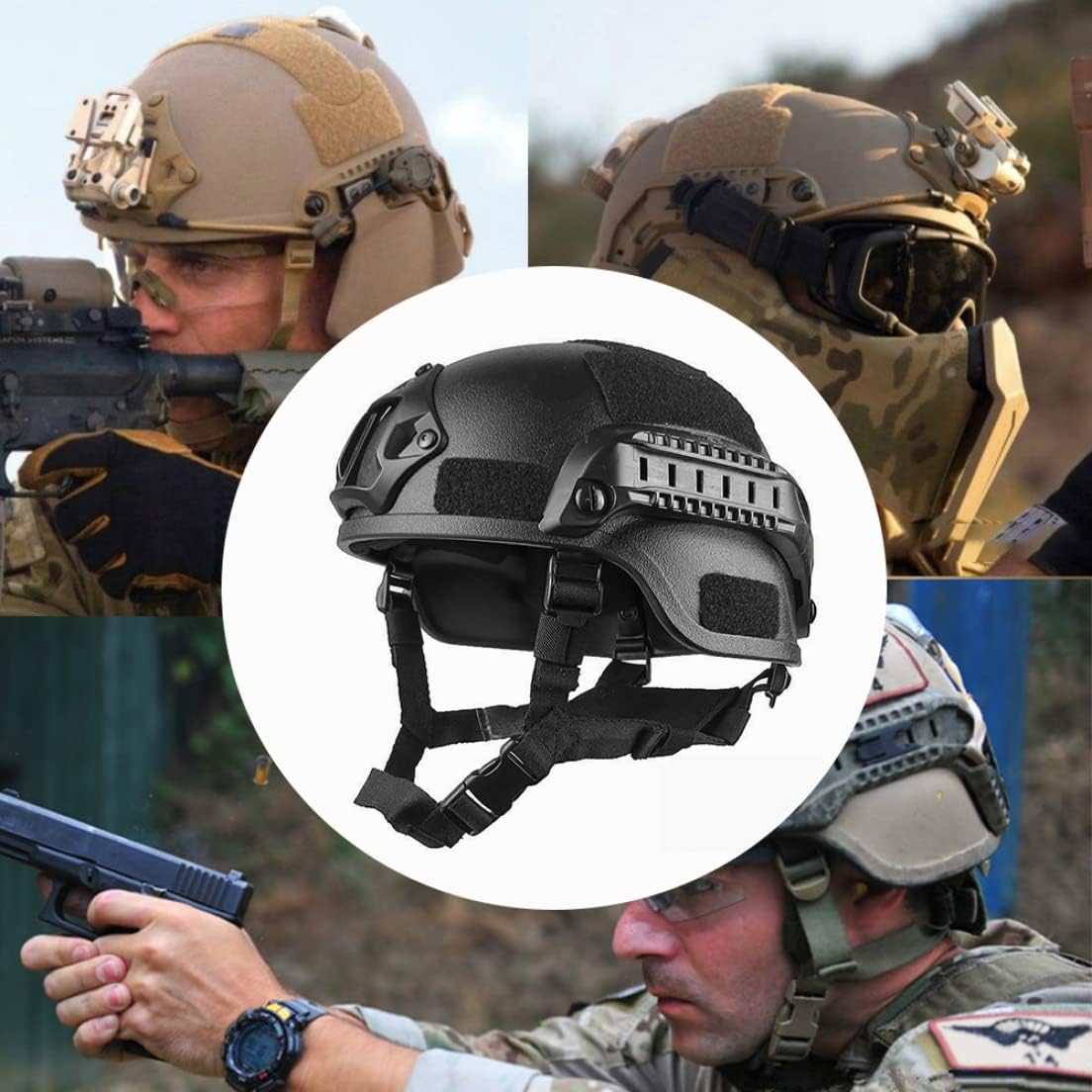 TACTICAL OUTDOOR HELMET BLACK - JY-14 - Tophatter's Army Deals ACCESSORIES - Tophatter Daily Deals