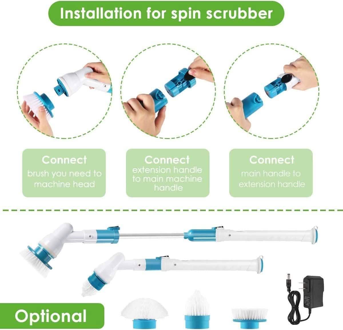 Electric Spin Scrubber Cordless Scrubber Brush with Long Handle Household Appliances - Tophatter Daily Deals