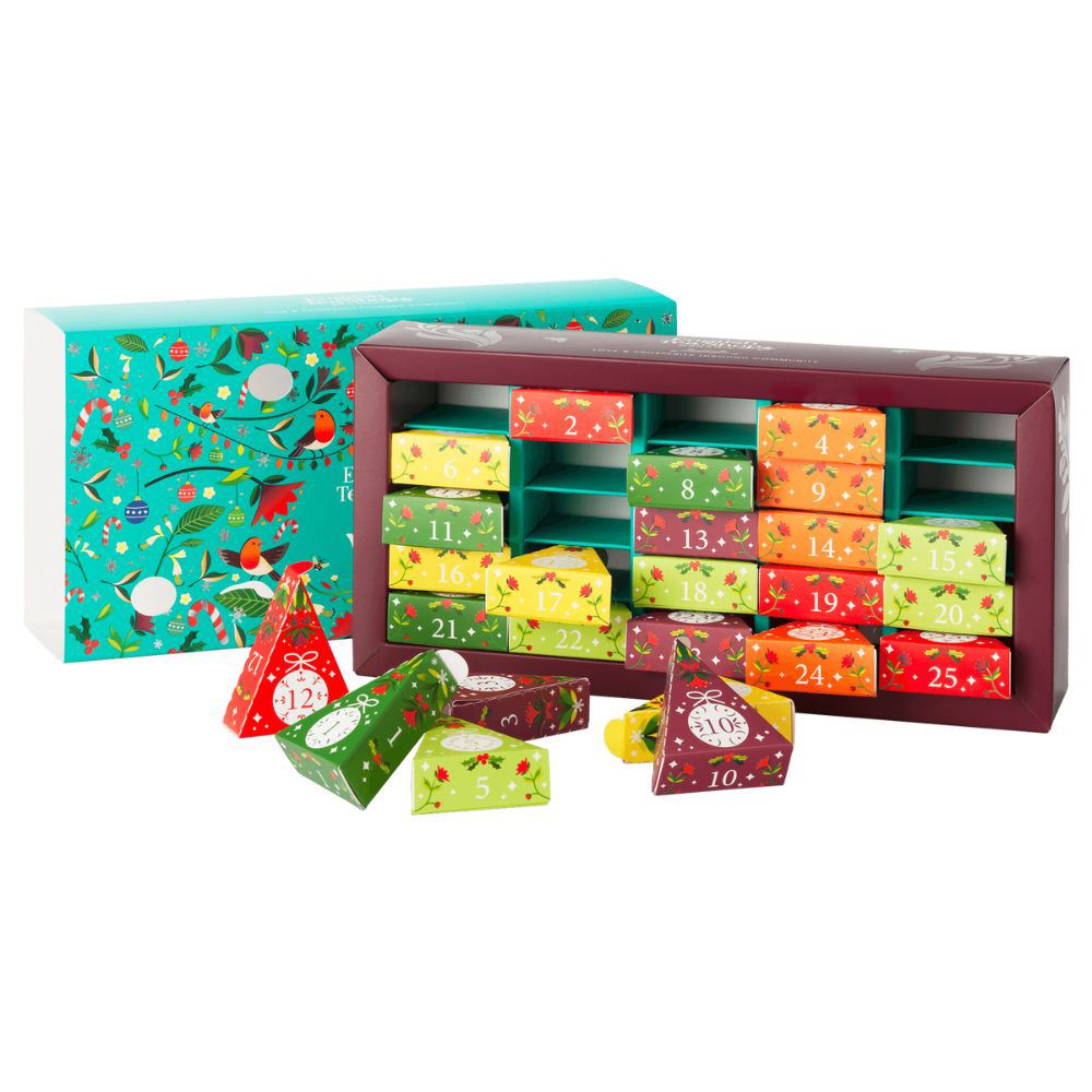 Tea Chest Christmas Advent Calendar 25 Organic Pyramid Tea Bags Advent Calendar Advent Calendar - Tophatter Daily Deals