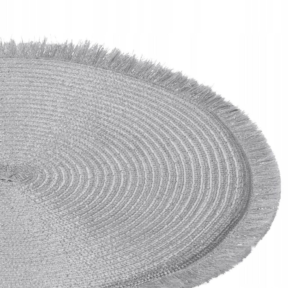 Silver Shimmer Round Placemat | Elegant Silver Woven Table Place Mat - 35cm Placemat - Tophatter Daily Deals