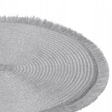 Silver Shimmer Round Placemat | Elegant Silver Woven Table Place Mat - 35cm Placemat - Tophatter Daily Deals