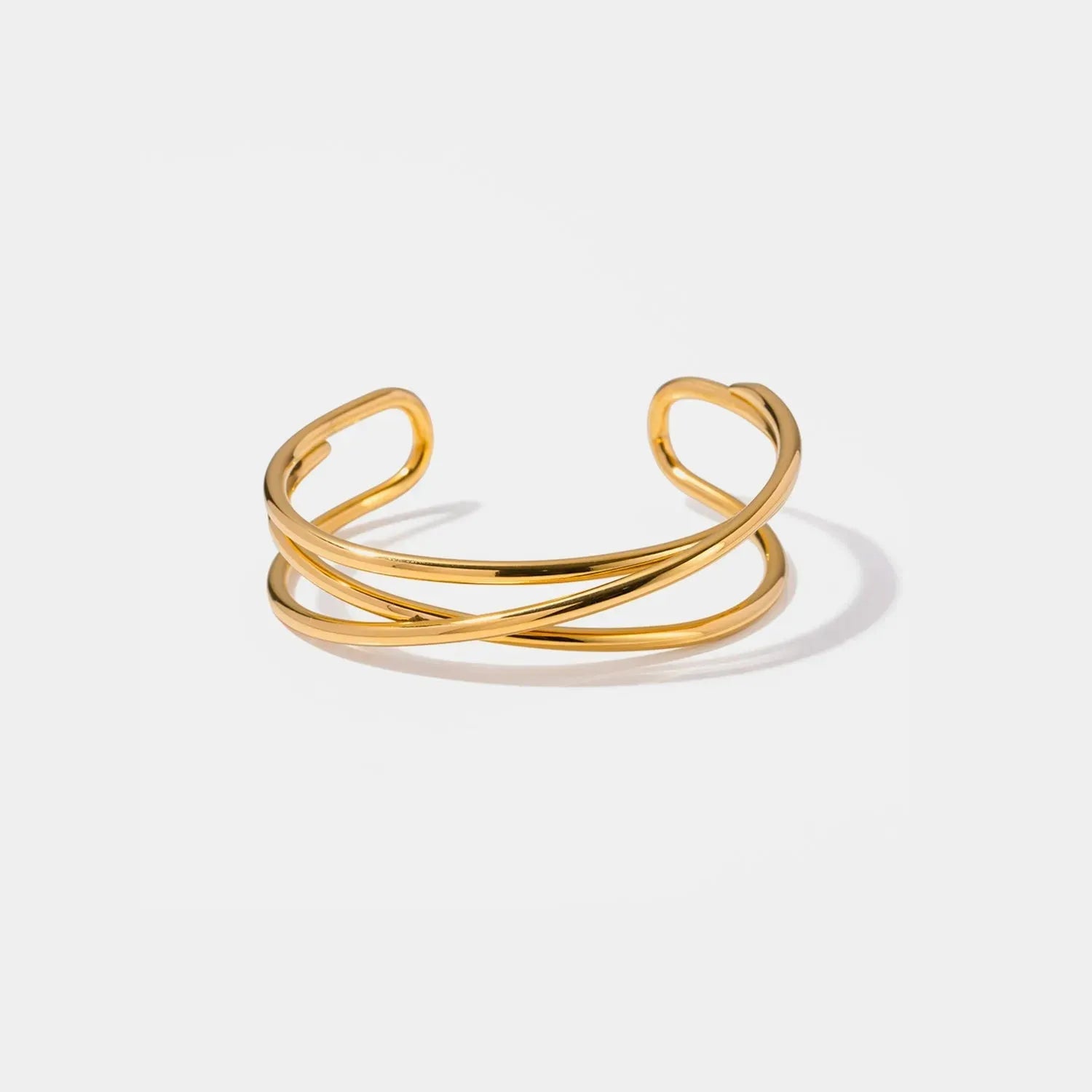 Minimalist Stainless Steel Cuff Bracelet Gold One Size Bracelets - Tophatter Daily Deals
