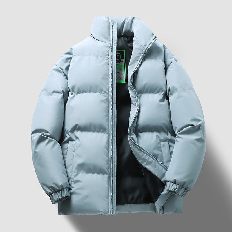 Insulating Mens Puffer Jacket - Quilted Cotton For Winter Light Blue 3D Changing Face Moving Picture Frame - Tophatter Daily Deals