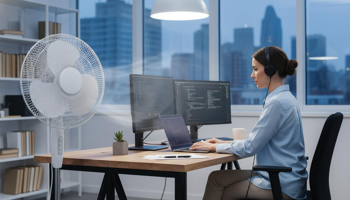 16 Inch Pedestal Oscillating Fan with Remote Household Appliances - Tophatter Daily Deals