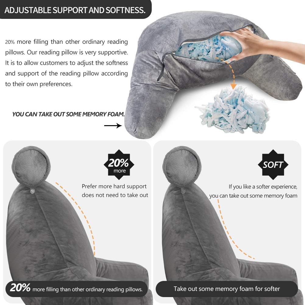 Reading Bed Pillow With Arms Support Cushion Fall 2025 - Tophatter Daily Deals