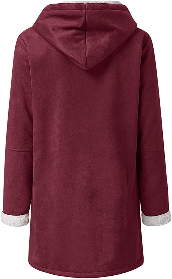 Warm Womens Winter Jacket - Hooded Mid-Thigh, Suede - Tophatter Daily Deals