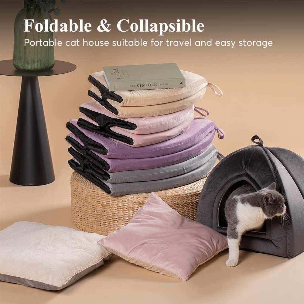 Kasentex Cat Bed, Lovely Tent with Removable Washable Pillow Cushion Pet Beds - Tophatter Daily Deals
