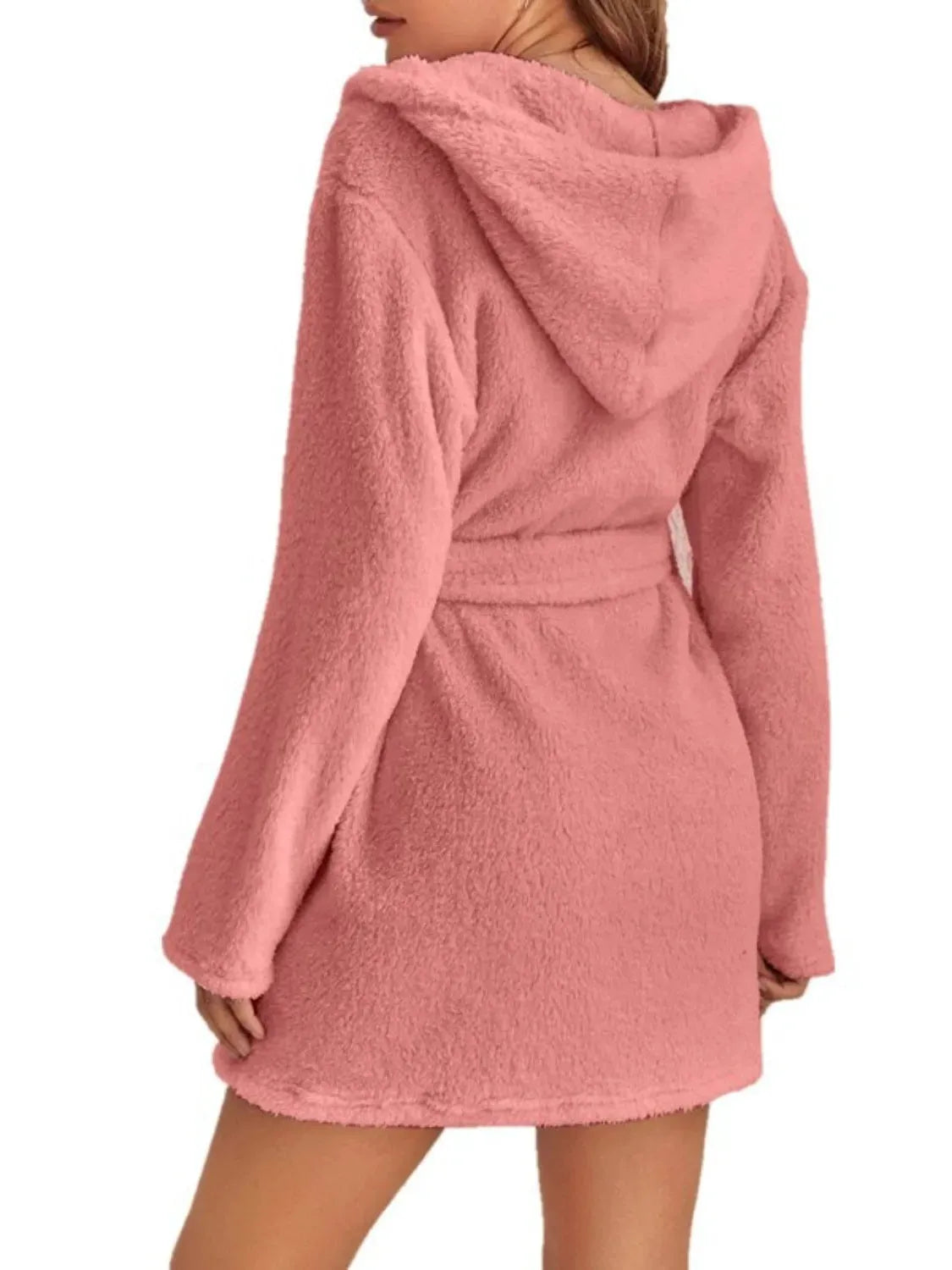 Tie Waist Hooded Robe Sleep Dresses - Tophatter Daily Deals