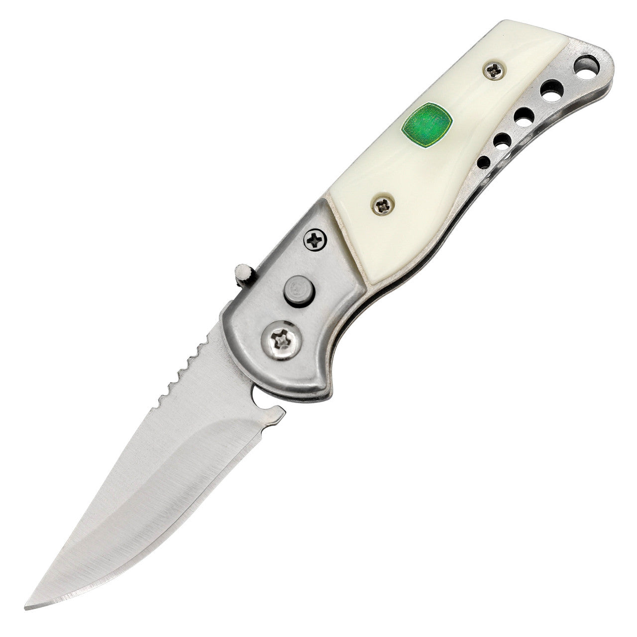5.5" Working Man Mini Automatic Drop Point Push Button Switchblade Knife - TOPHATTER'S ARMORY DEALS Collectible Weapons - Tophatter Daily Deals