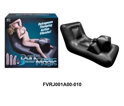 Dark Magic Inflatable Bed 3 Speed Vibrator Black with 3 Realistic Attachments and Wireless Remote > Bondage Gear > PVC Orgy Bedding - Tophatter Daily Deals