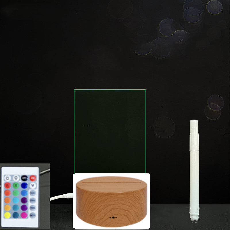 3D Acrylic Board Handwriting Message Board LED Light Style13 Wood grain B 0 - Tophatter Daily Deals