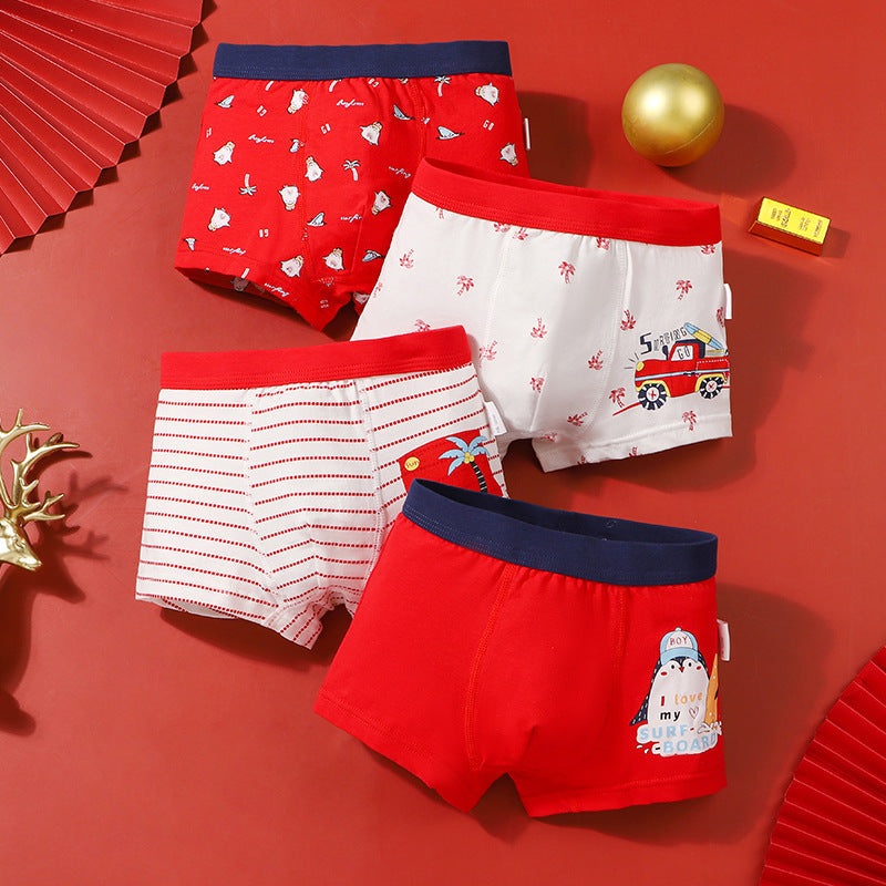Boys Cartoon Cotton Boxer Shorts Suit Wave time 0 - Tophatter Daily Deals