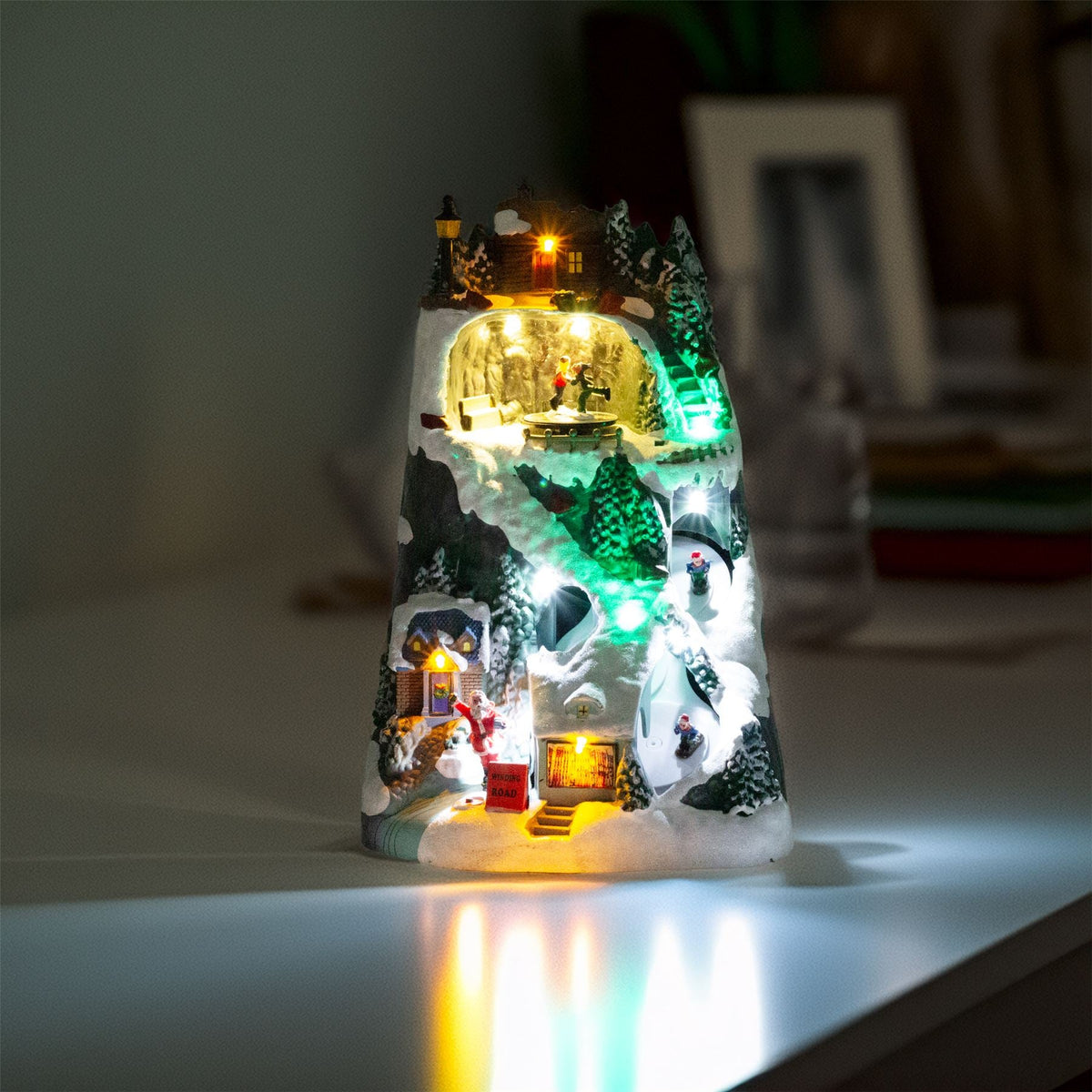LED Ski Slope | Illuminated LED Christmas Ornament with Movement - 30cm LED Light - Tophatter Daily Deals