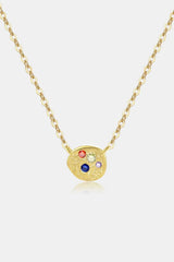 Inlaid Zircon Pendant 925 Sterling Silver Necklace Gold One Size Necklaces - Tophatter Daily Deals