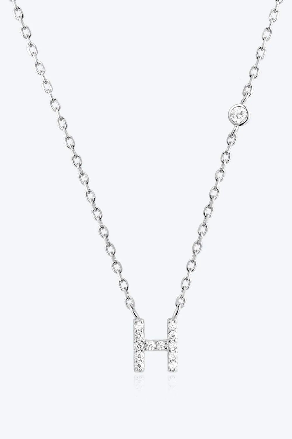 G To K Zircon 925 Sterling Silver Necklace H Silver One Size Necklaces - Tophatter Daily Deals