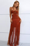 Cutout Strappy Neck Fringe Dress Cocktail Dresses - Tophatter Daily Deals