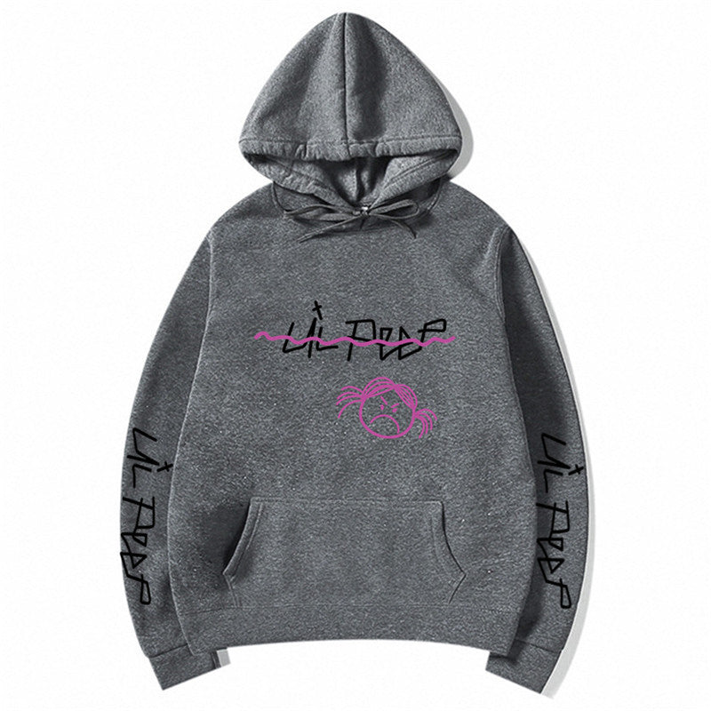 Oversized Unisex Pullover Hoodie - Relaxed Cotton Blend Dark Grey 3D Changing Face Moving Picture Frame - Tophatter Daily Deals