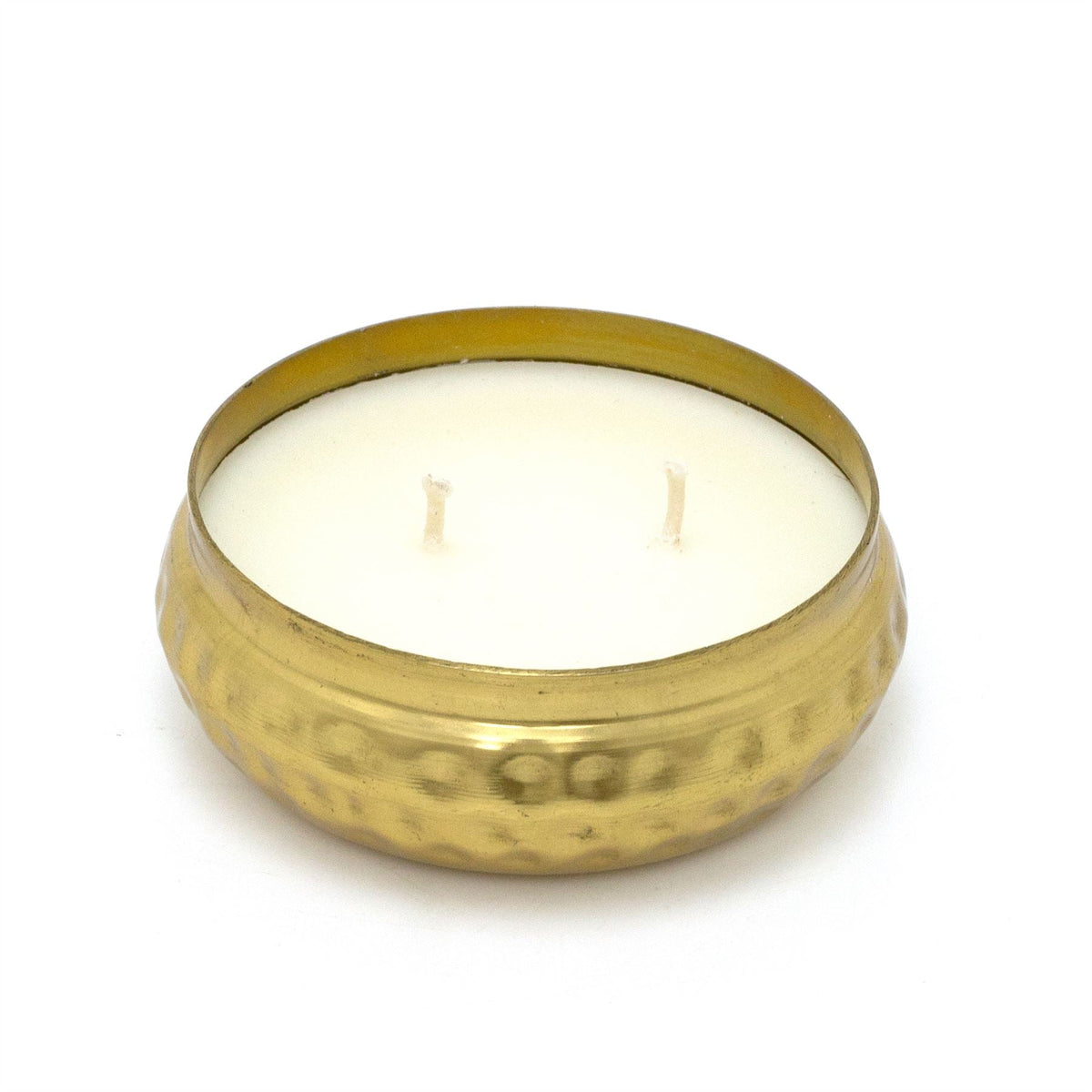 Bohemian Style Gold Metal Candle Bowl | 2 Wick Scented Candle & Holder - 10cm Scented Candle - Tophatter Daily Deals