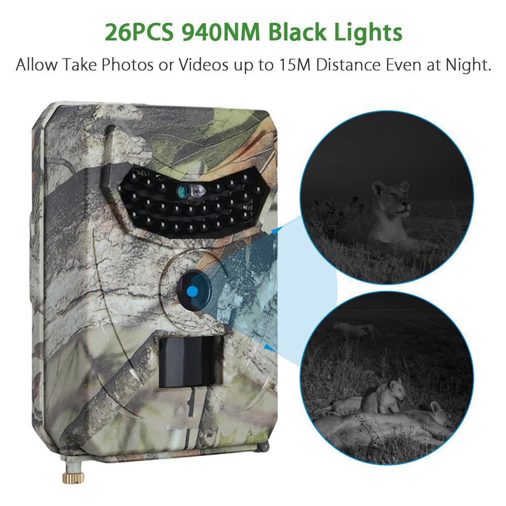 1080P Trail Camera Hunting Game Camera Outdoor Wildlife Scouting Camera PIR Sensor Infrared Night Vision 0 - Tophatter Daily Deals