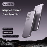 Aluminum Alloy Ultra-thin Double Pop-up Window Creative Magnetic Fast Charging Small Light Power Digital Display Mobile Power Supply Purple 5000 MA 0 - Tophatter Daily Deals