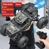 Alloy Remote Control Off-road Vehicle Four-wheel Climbing Rechargeable Racing Car Black 28cm Spray 0 - Tophatter Daily Deals