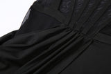 Back Mesh Pierced Air Quality Temperament Slit Dress 0 - Tophatter Daily Deals