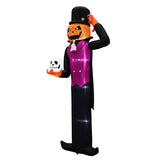 12ft Caped Pumpkin Man Inflatable Halloween Yard Decor 3D Changing Face Moving Picture Frame - Tophatter Daily Deals