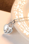 Heart Lock Pendant 925 Sterling Silver Necklace Necklaces - Tophatter Daily Deals