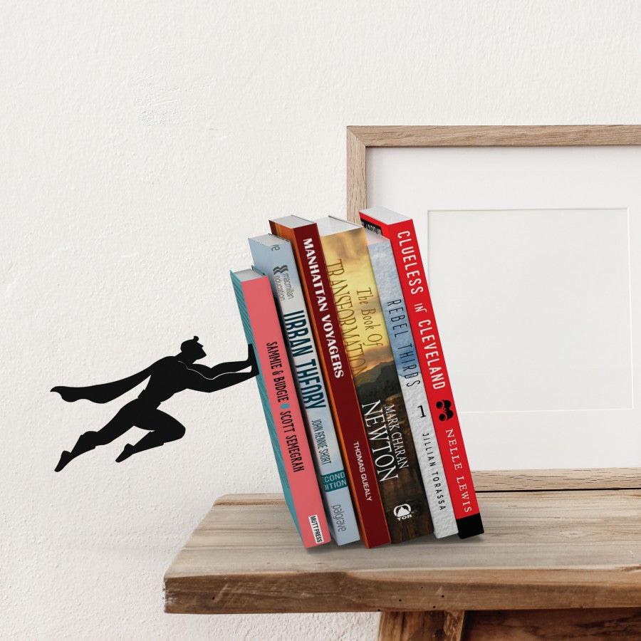 Superhero Bookend Figurines Metal Bookshelf Decor Desktop Ornament Office Desktop Accessories Bookshelf Home Decoration - Tophatter Daily Deals