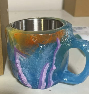 400ml Resin Mineral Crystal Coffee Mugs With Handles Elegant Fake Mineral Crystal Cup For Workplace Home Decor Christmas Gift Kitchen Gadgets Colored Ore 10cm High Flat mouthed inner liner 0 - Tophatter Daily Deals