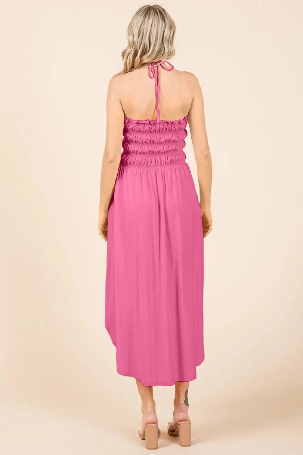 Culture Code Tie Back Shirring Dress with Pockets Casual Dresses - Tophatter Daily Deals