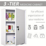 3-Tier Wall-Mounted Metal Medicine Cabinet Bathroom Accessories - Tophatter Daily Deals