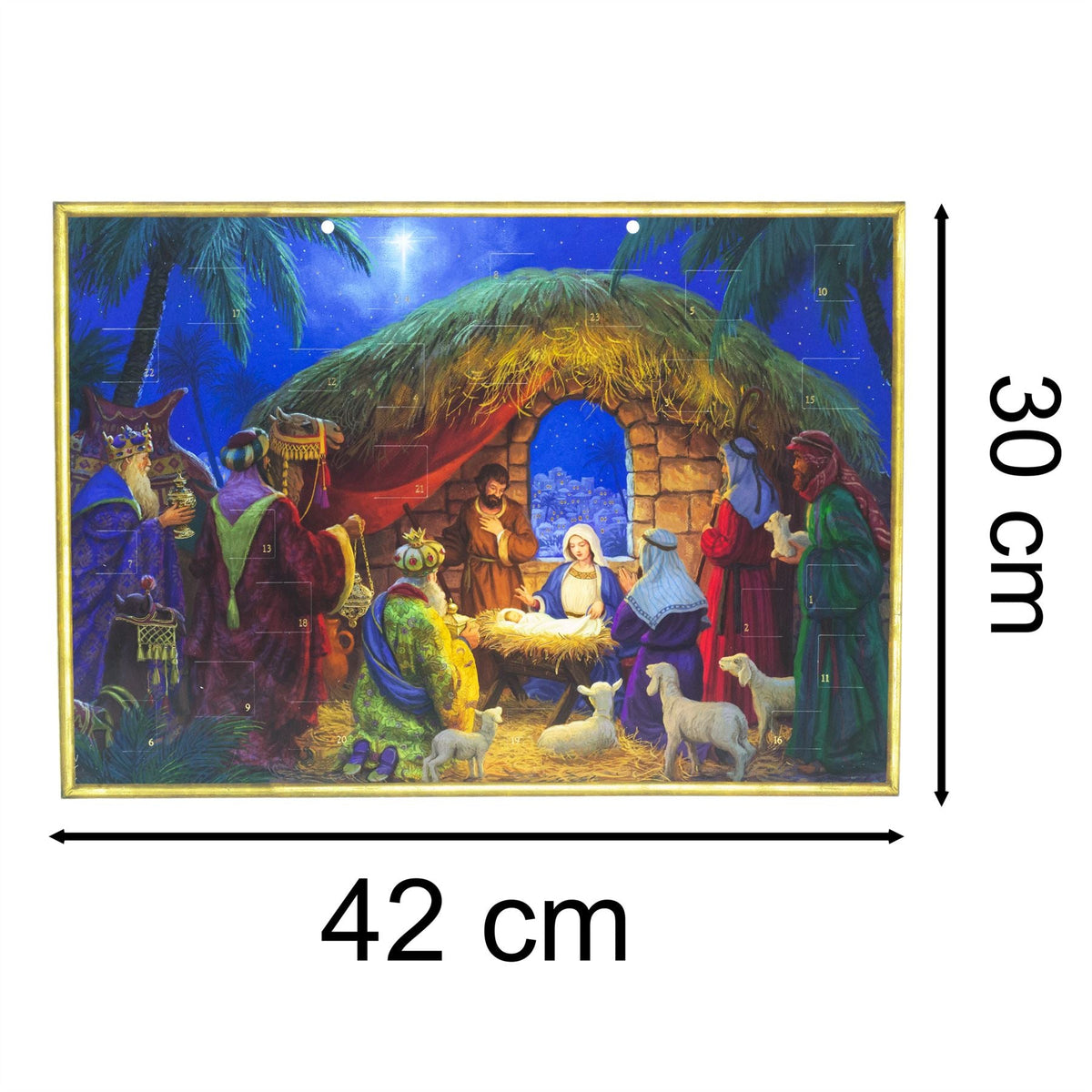 Nativity Christmas Advent Calendar | Religious Calendar with Manger Scene - A3 Advent Calendar - Tophatter Daily Deals
