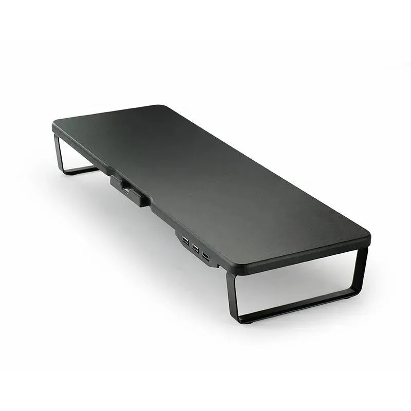 Ergonomic Monitor Holder Riser With 3Pcs USB Port Laptop Stand Screen Heighten Stand Desktop Lapdesk With Cell Phone Holder Black USB Bracelets - Tophatter Daily Deals