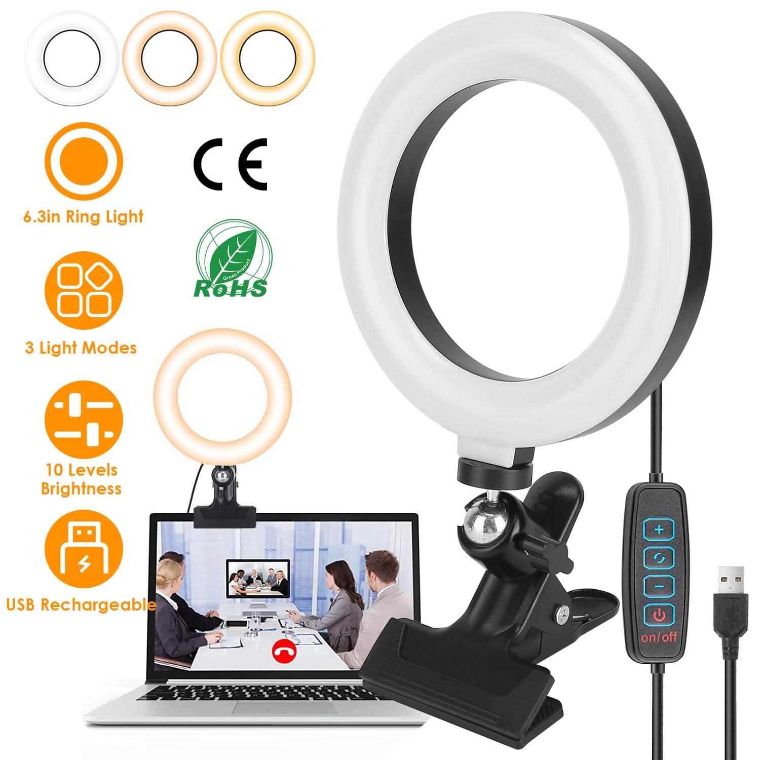 6.3-Inch LED Ring Light Computer Accessories - Tophatter Daily Deals