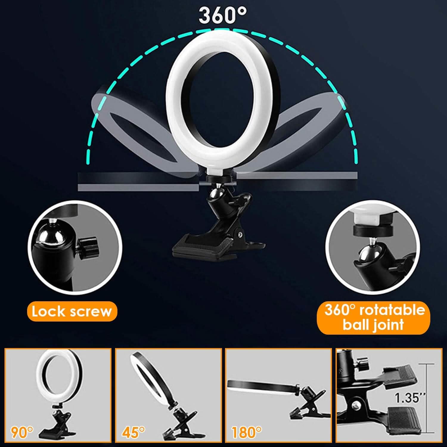 6.3-Inch LED Ring Light Computer Accessories - Tophatter Daily Deals