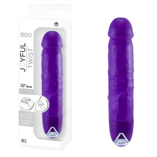 Joyful Twist Silicone Vibrator 7.5 Inch Purple With 2-Way Control and 5 Dynamic Rhythms > Vibrators > Realistic Vibrators - Tophatter Daily Deals