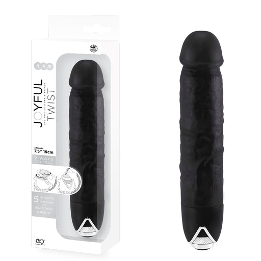 Joyful Twist Silicone Vibrator 7.5 Inch Black with 2-Way Control and Adjustable Intensity > Vibrators > Realistic Vibrators - Tophatter Daily Deals
