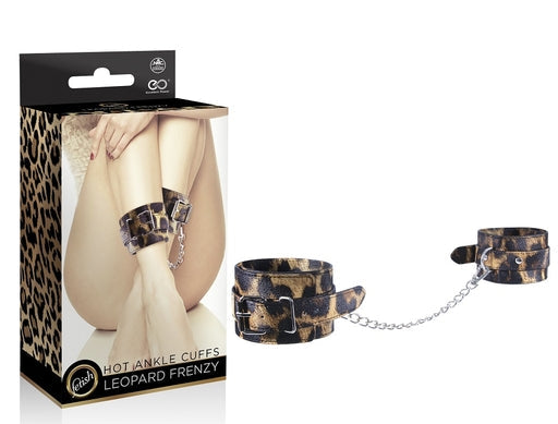Leopard Frenzy Adjustable Ankle Cuffs with D-Ring and Chain > Bondage Gear > Restraints - Tophatter Daily Deals