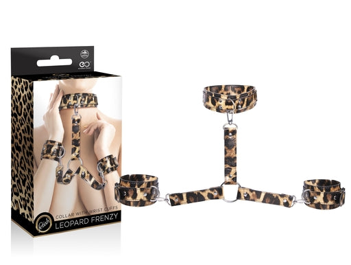 Leopard Frenzy Adjustable Collar With Hand Cuffs Set > Bondage Gear > Restraints - Tophatter Daily Deals