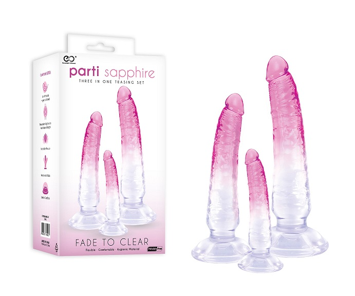 Parti Sapphire 3-in-1 Teasing Kit – Flexible Hygienic PVC-Free Dong Set > Dildos > Realistic Dildos - Tophatter Daily Deals