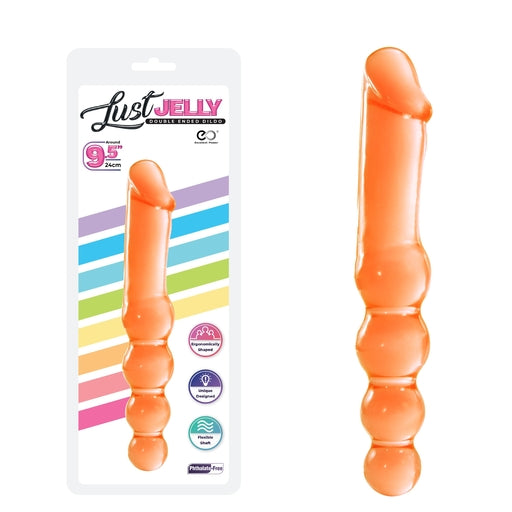 Lust Jelly 9.5 Inch Double Dong Orange Flexible Shaft > Dildos > Double Dildos - Tophatter Daily Deals