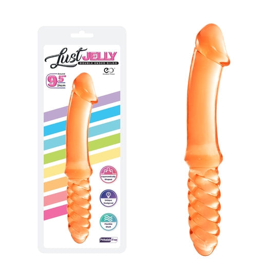 Lust Jelly Double Dong 9.5 Inch Orange Flexible Shaft > Dildos > Double Dildos - Tophatter Daily Deals